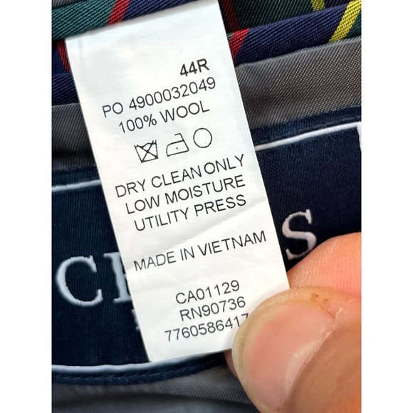 Vintage Chaps Mens 100% Wool Blazer Coat Jacket Single Breasted Charcoal Gray 44 - Picture 4 of 6